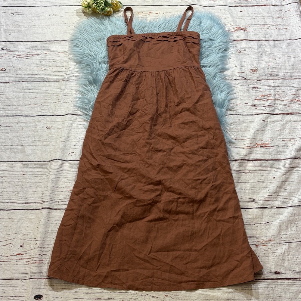 Joie Brown Midi Dress with Spaghetti Straps